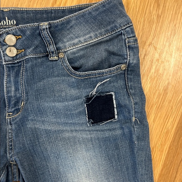 Soho Denim Patchwork Ankle Jeans - Picture 5 of 8